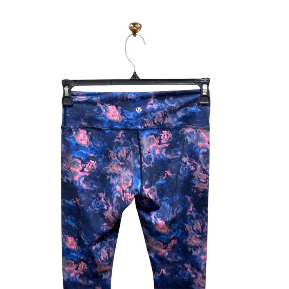 Lululemon Wunder Under Crop ll Moody Mirage Bark Berry Deep Navy Size 6 Workout - Picture 11 of 14